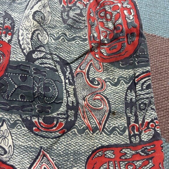 Vintage 1950s 60s swim trunks shorts Hawaiian cotton novelty print surf large - Picture 11 of 11